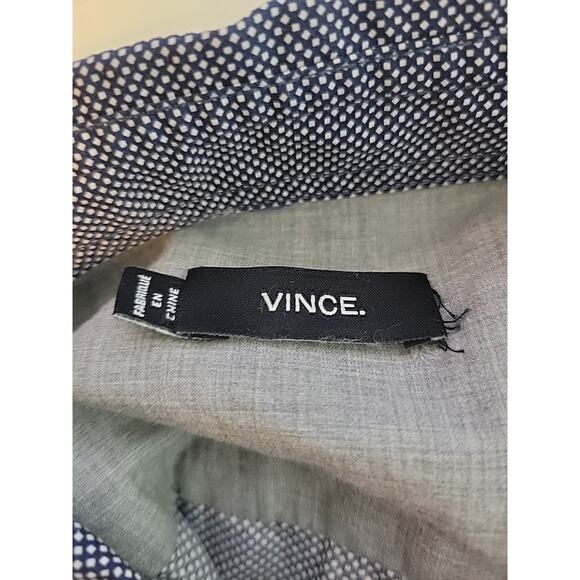 Vince 100% Cotton Blue Dot Long Sleeve Button Up Dress Shirt Men's Large - Picture 11 of 12
